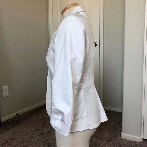 The Limited White Ruched Blazer Jacket - Picture 4 of 9